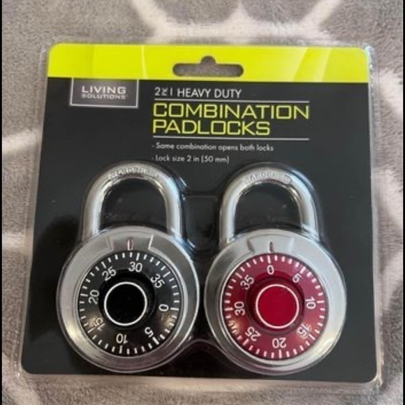 Living Solutions 2 Pk Heavy Duty Combination Padlocks - Picture 1 of 2